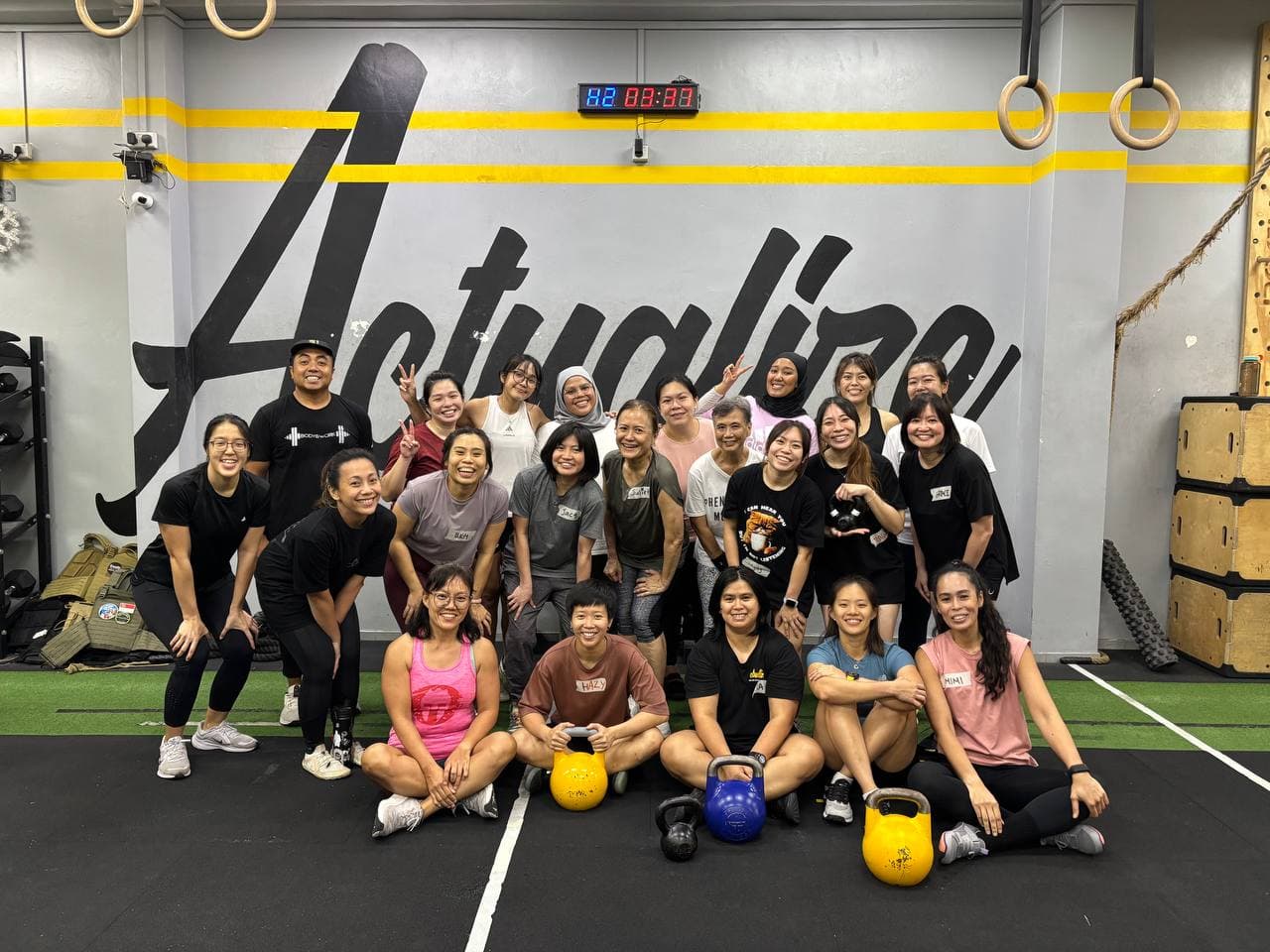 Kettlebell workshop group photo at Actualize CrossFit Singapore