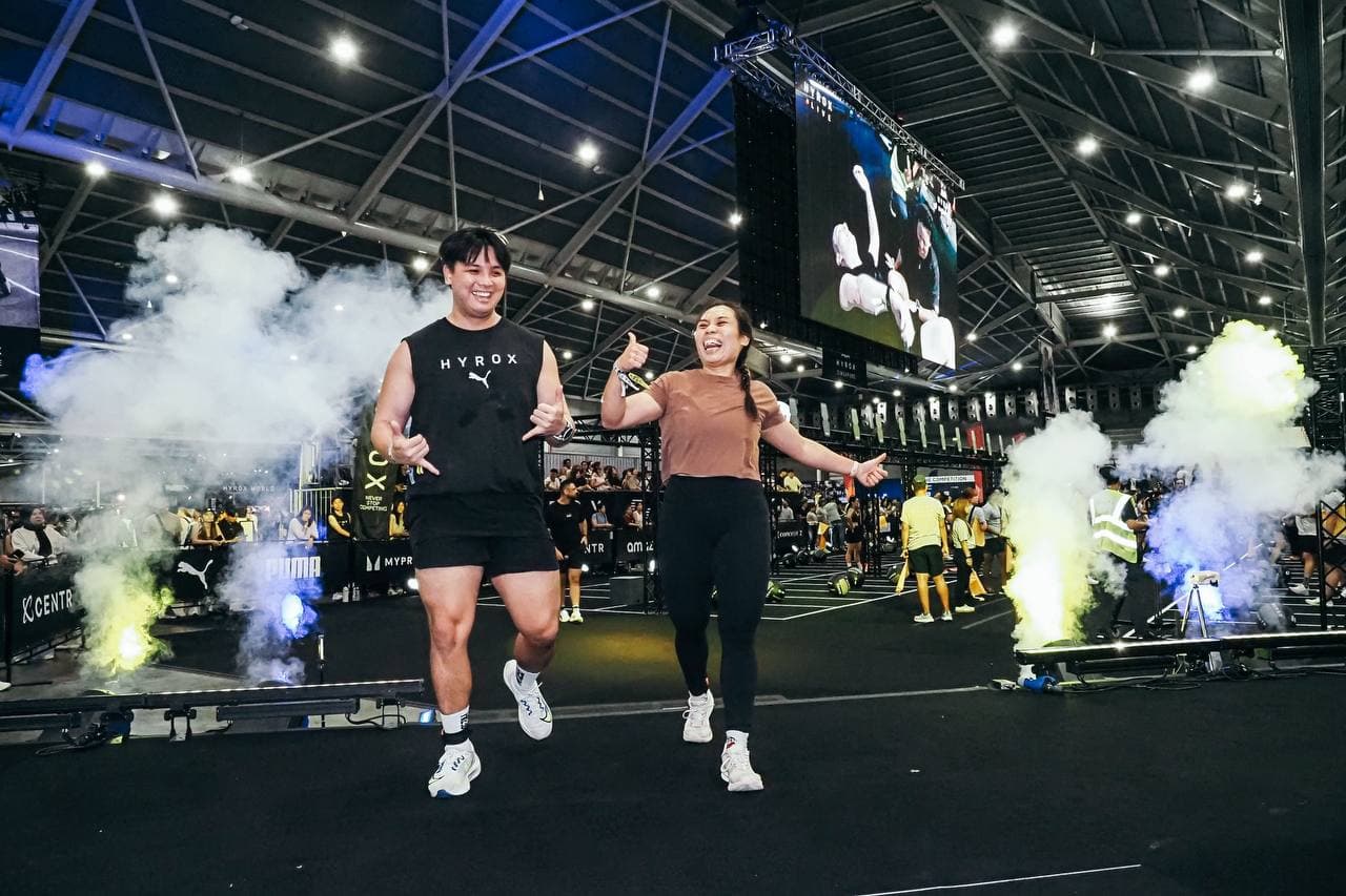 Eugenia Chan at HYROX competition finish line in Singapore
