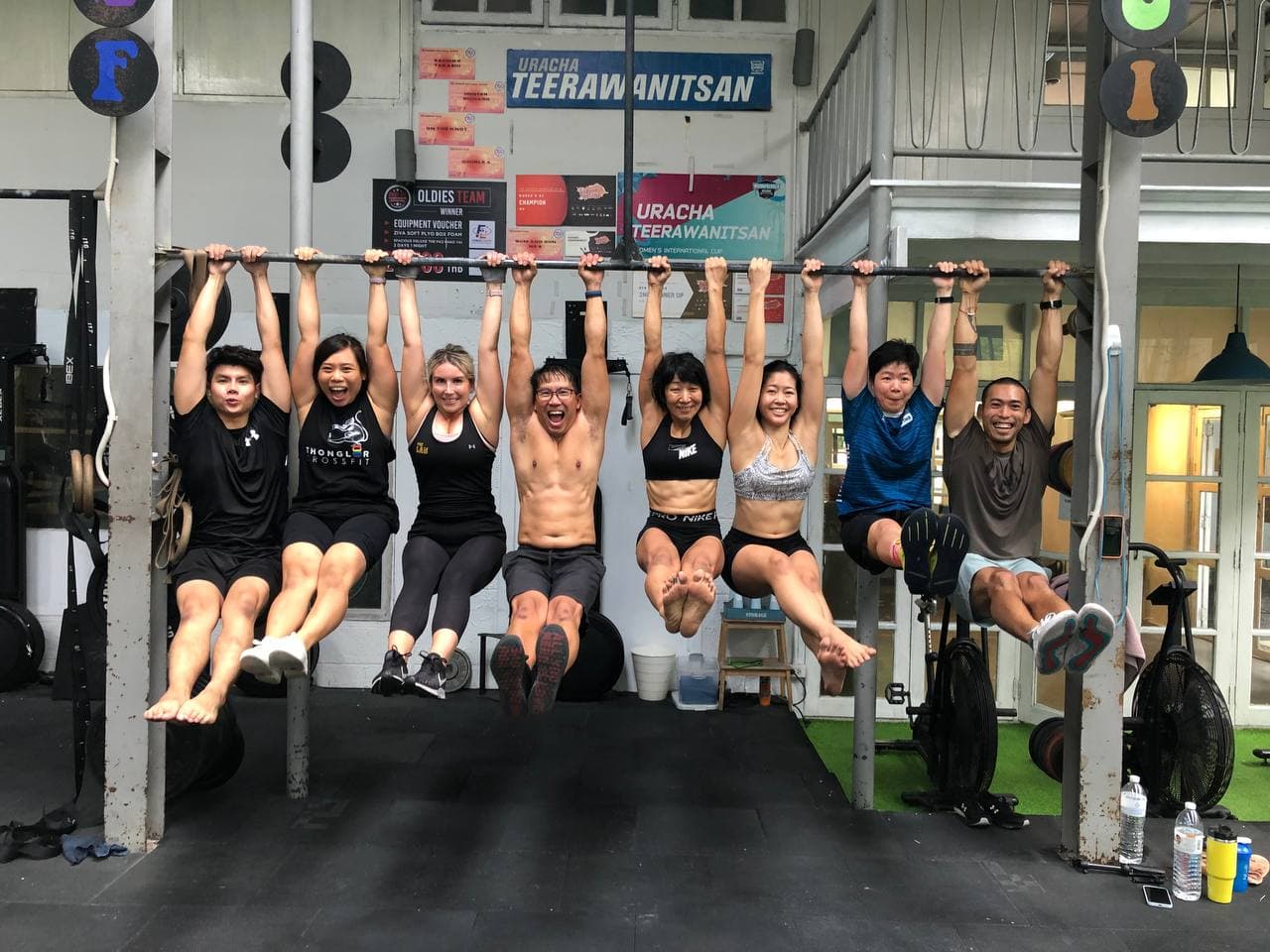 Fitness group training at Thonglor CrossFit gym in Thailand