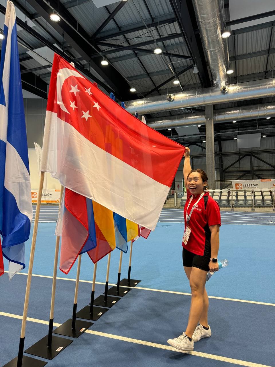 Eugenia Chan with athlete credentials at WKSF World Championship Poland