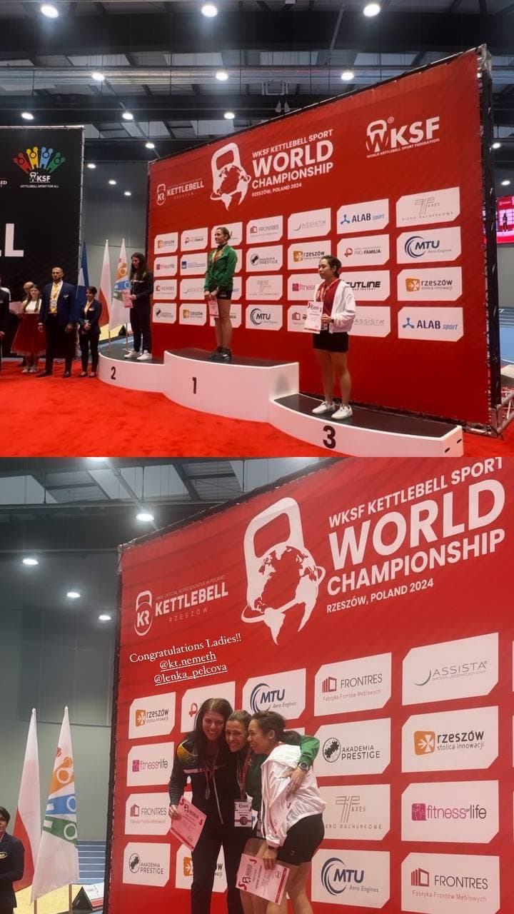 Eugenia Chan on podium at WKSF World Championship Poland 2024
